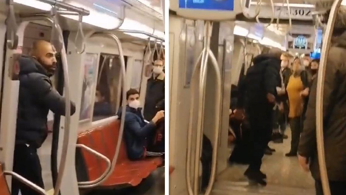 Kadıköy metrosunda bir erkek elindeki bıçakla kadın yolcuya saldırdı